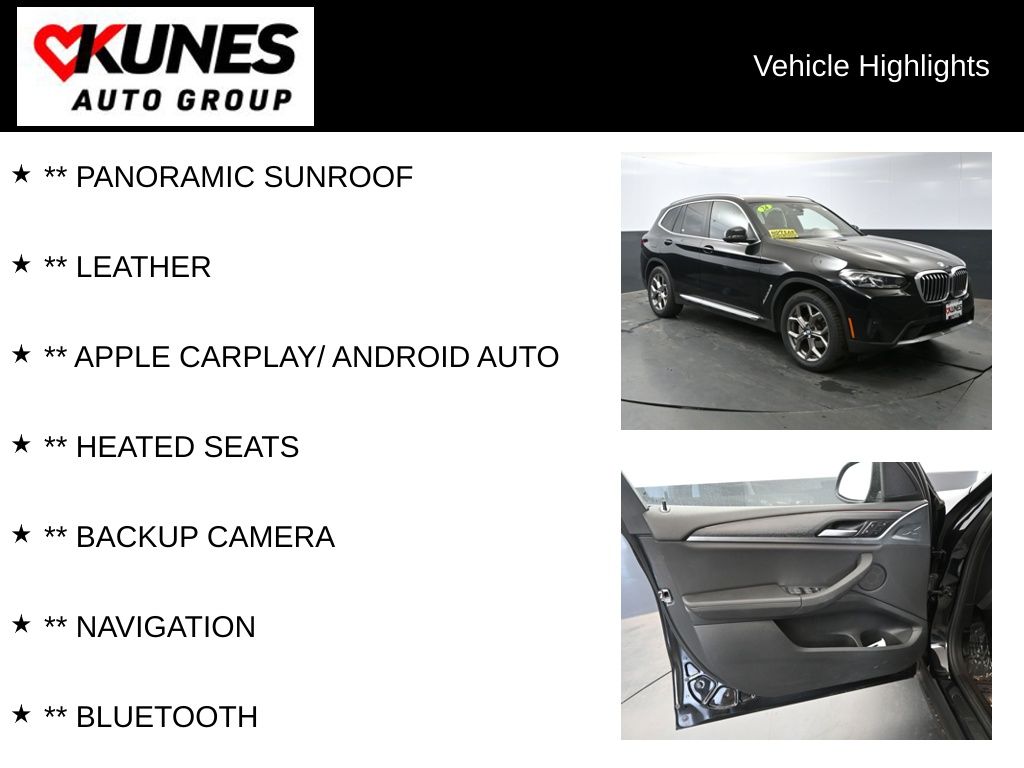 Certified 2024 BMW X3 30i with VIN WBX47DP0XRN258653 for sale in Delavan, WI