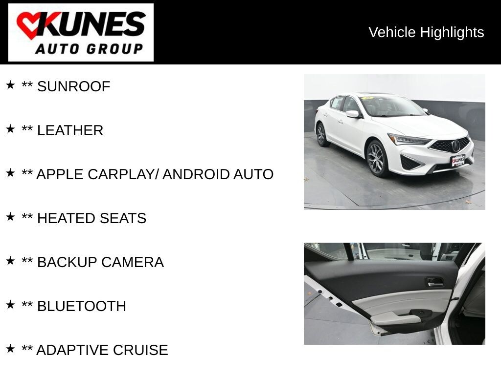 Used 2020 Acura ILX Premium Package Sedan