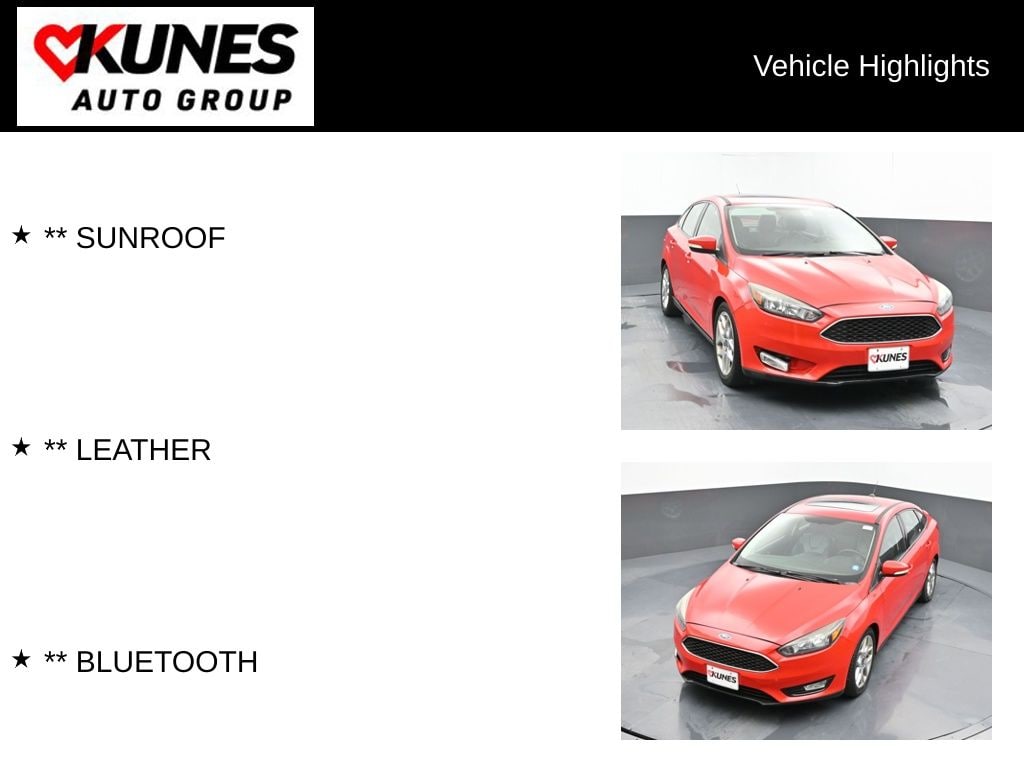 Used 2015 Ford Focus SE with VIN 1FADP3F23FL319199 for sale in Delavan, WI