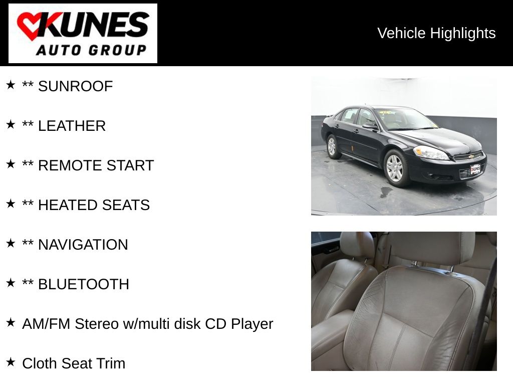 Used 2011 Chevrolet Impala 2FL with VIN 2G1WG5EK2B1319221 for sale in Delavan, WI