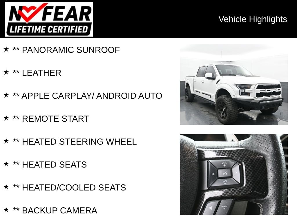 Certified 2020 Ford F-150 Raptor with VIN 1FTFW1RG1LFB87913 for sale in Delavan, WI