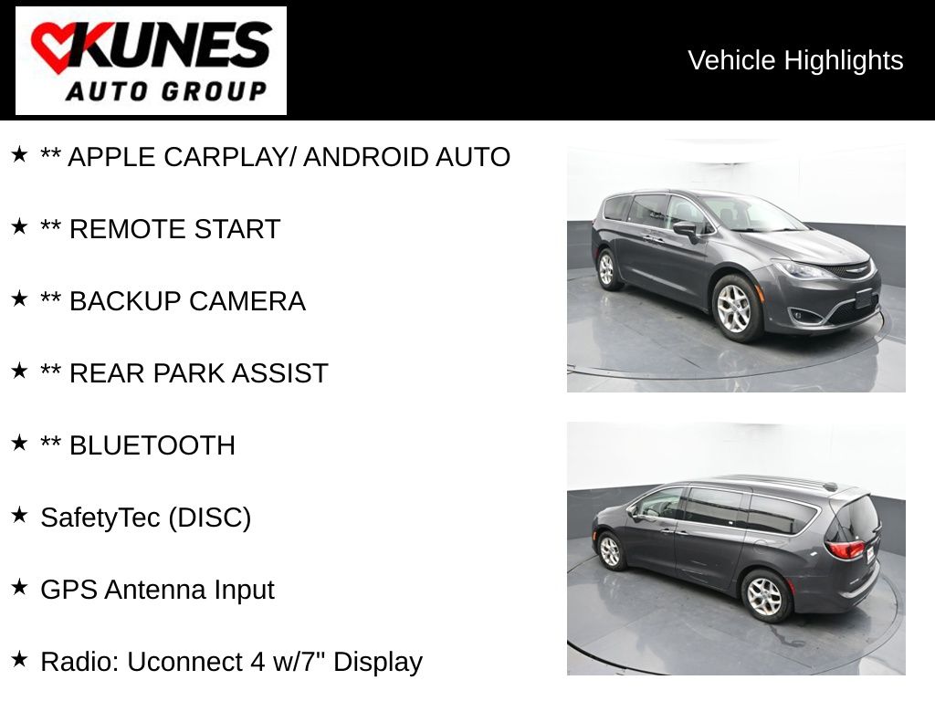 Used 2018 Chrysler Pacifica Touring Plus with VIN 2C4RC1FG3JR122836 for sale in Delavan, WI
