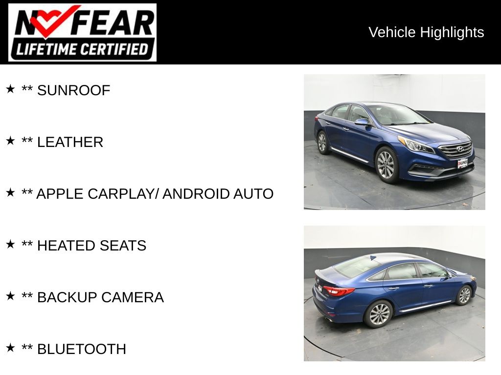 Certified 2016 Hyundai Sonata Limited with VIN 5NPE34AF3GH413504 for sale in Delavan, WI