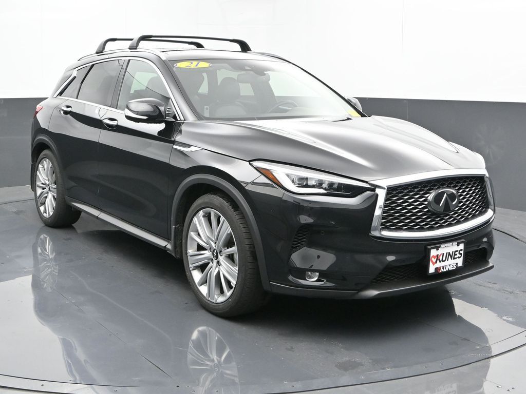 Certified 2021 INFINITI QX50 Sensory with VIN 3PCAJ5CB7MF101314 for sale in Delavan, WI