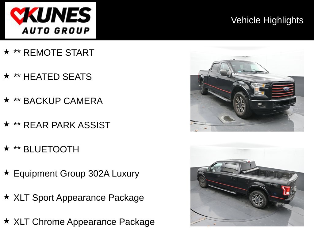 Used 2016 Ford F-150 XLT Truck SuperCrew Cab