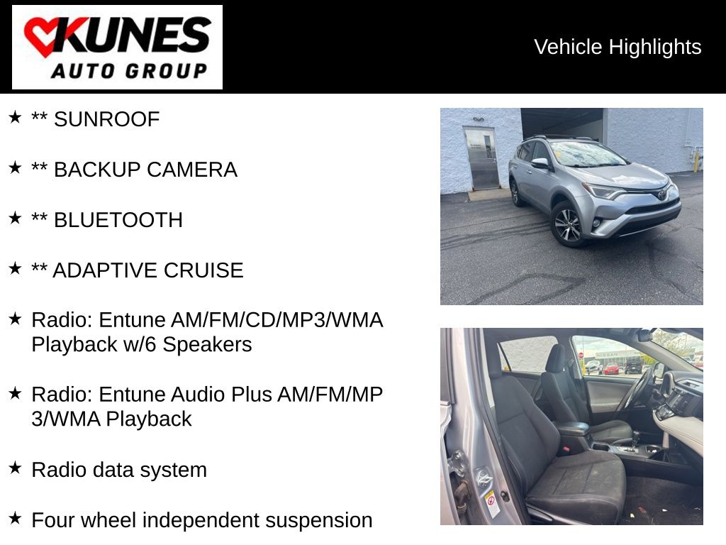 Used 2017 Toyota RAV4 XLE with VIN 2T3WFREV8HW336326 for sale in Delavan, WI