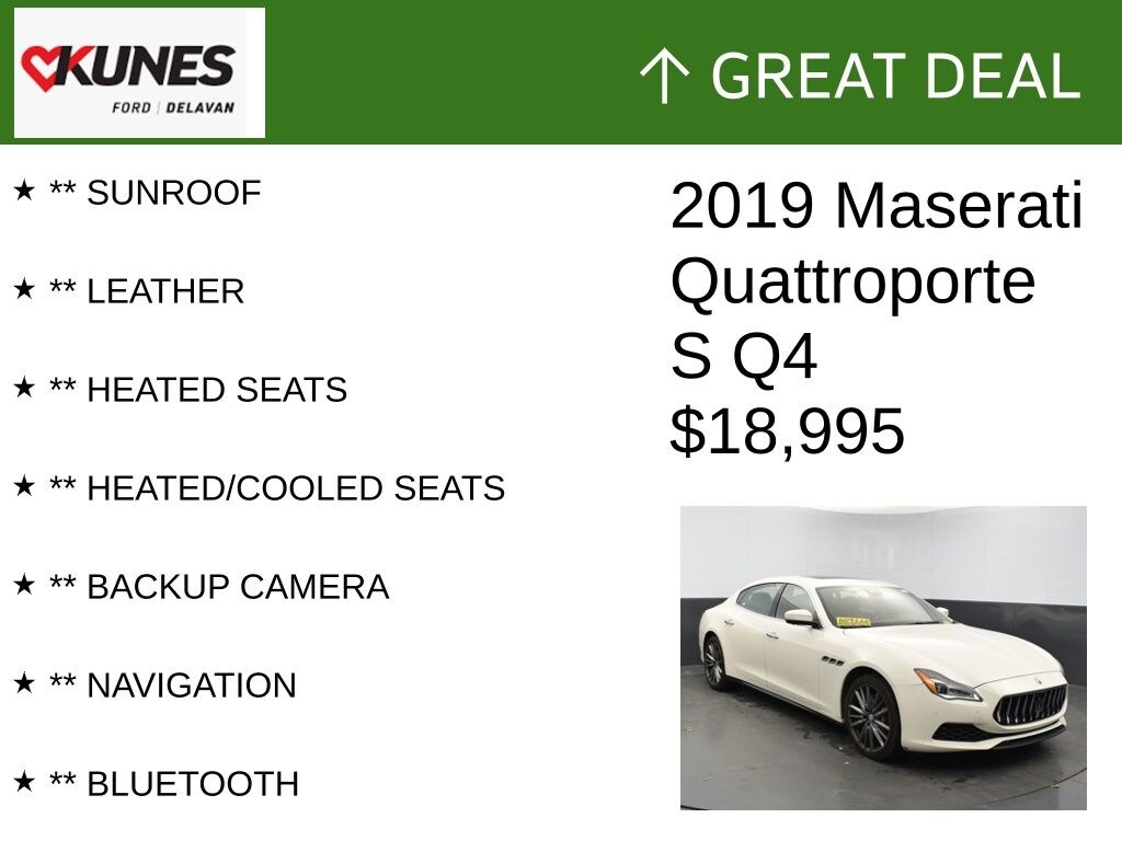 Certified 2019 Maserati Quattroporte S Q4 Sedan