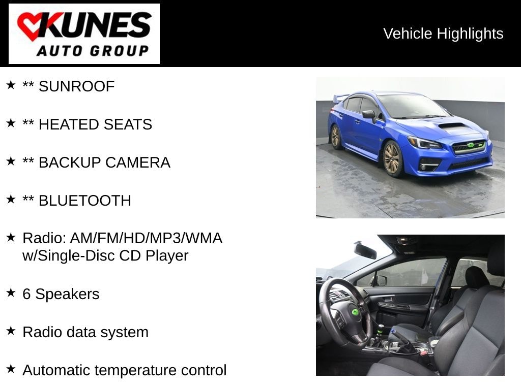 Used 2015 Subaru WRX WRX Premium Sedan