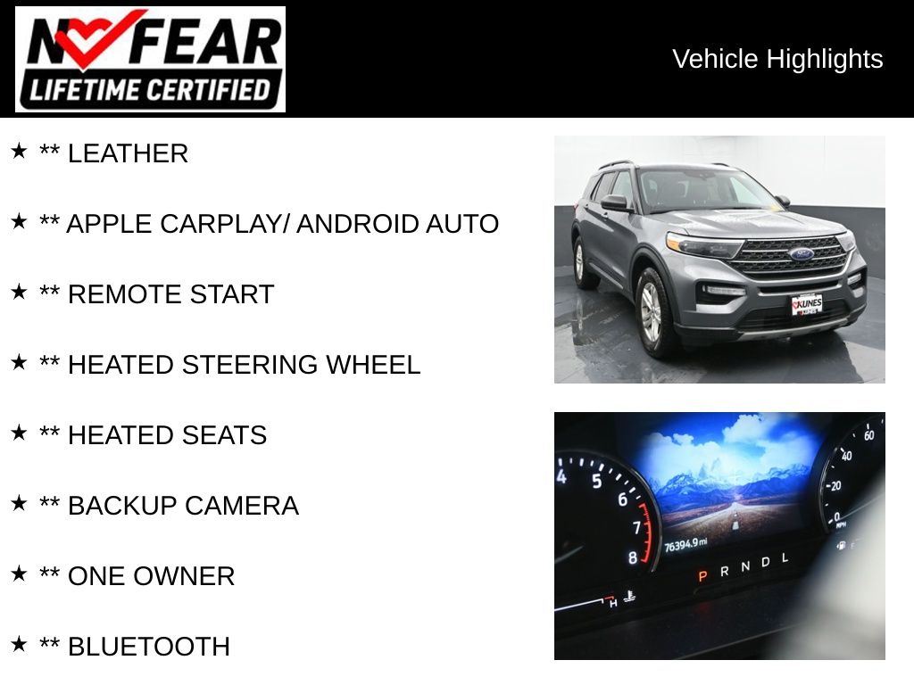 Certified 2022 Ford Explorer XLT with VIN 1FMSK8DH1NGA06367 for sale in Delavan, WI