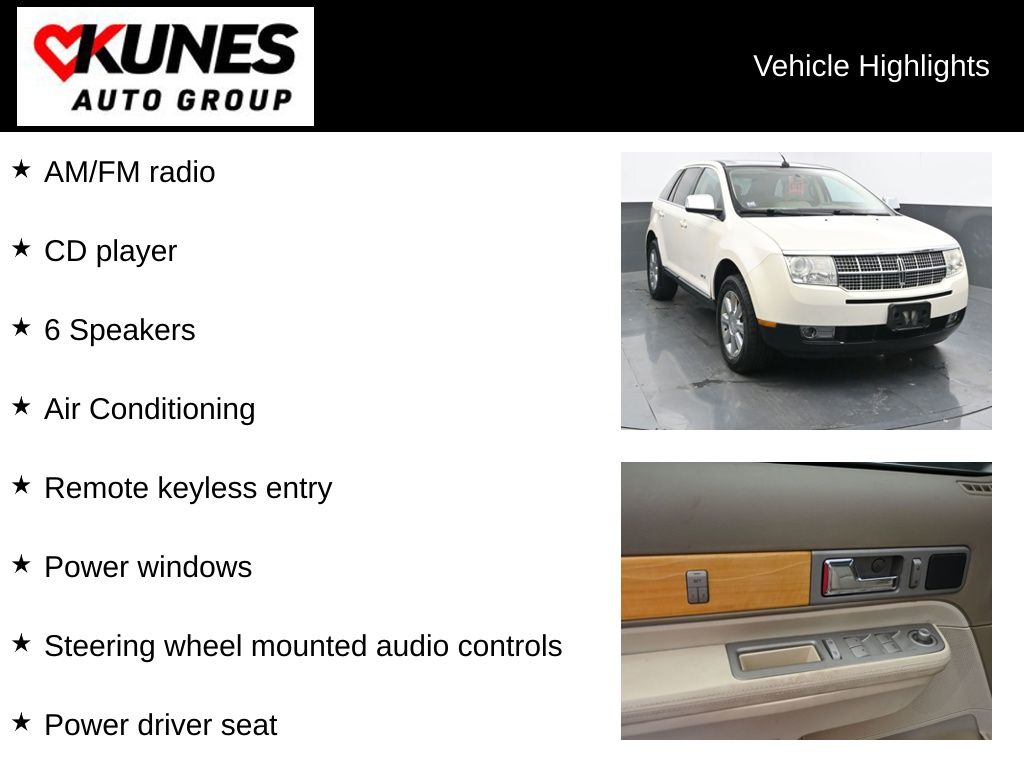 Used 2007 Lincoln MKX Base with VIN 2LMDU88C07BJ13152 for sale in Delavan, WI