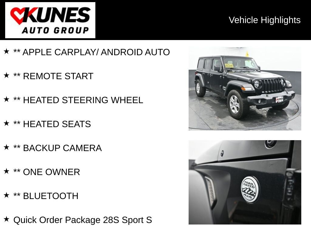 Used 2019 Jeep Wrangler Unlimited Sport S SUV