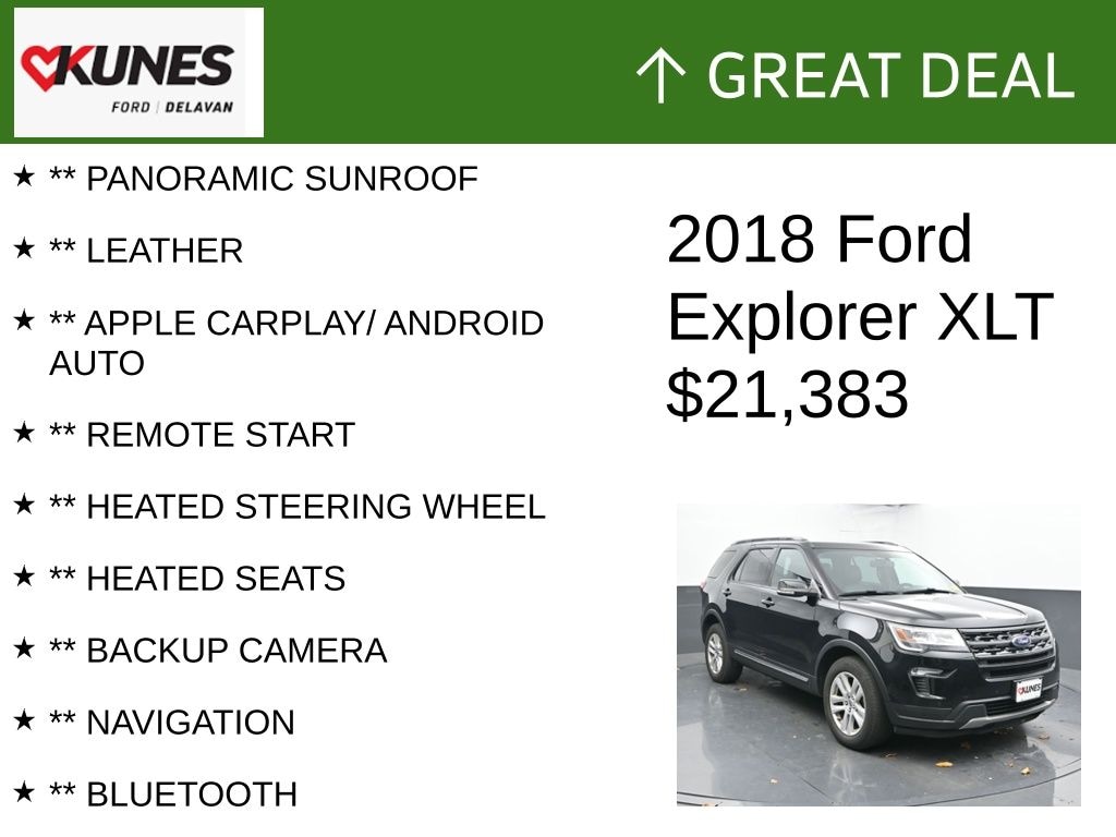Certified 2018 Ford Explorer XLT SUV
