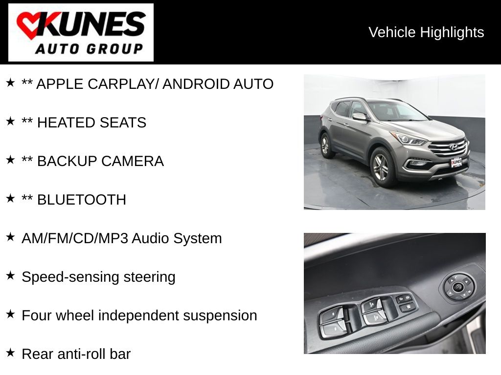 Used 2018 Hyundai Santa Fe Sport with VIN 5NMZU3LB8JH052584 for sale in Delavan, WI