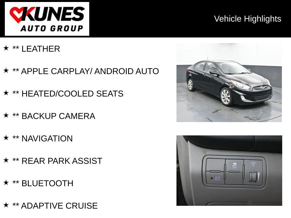 Used 2013 Hyundai Accent GLS with VIN KMHCU4AE4DU476586 for sale in Delavan, WI