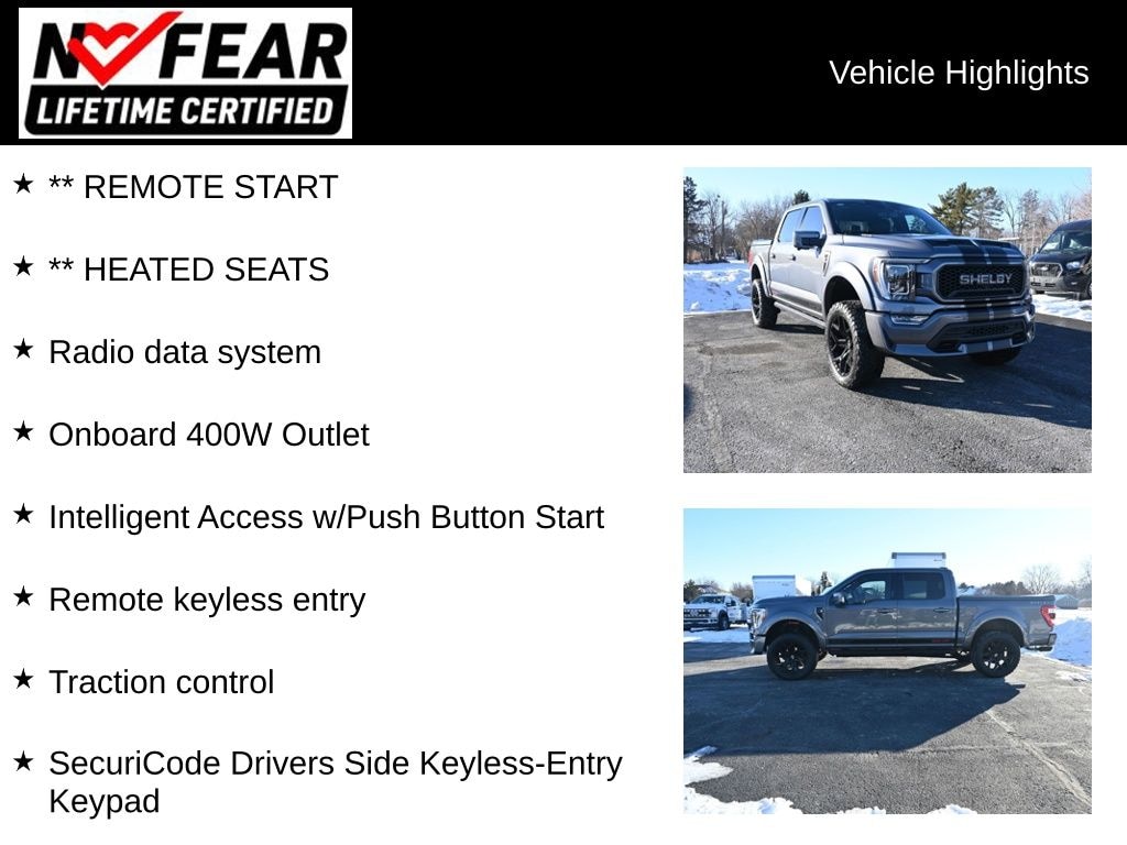 Certified 2023 Ford F-150 Shelby Supercharged Centennial 800+HP Out of 100 M Truck SuperCrew Cab