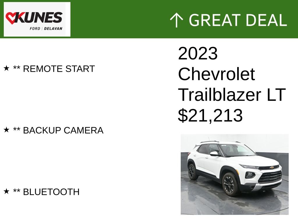 Certified 2023 Chevrolet TrailBlazer LT with VIN KL79MRSL3PB078923 for sale in Delavan, WI