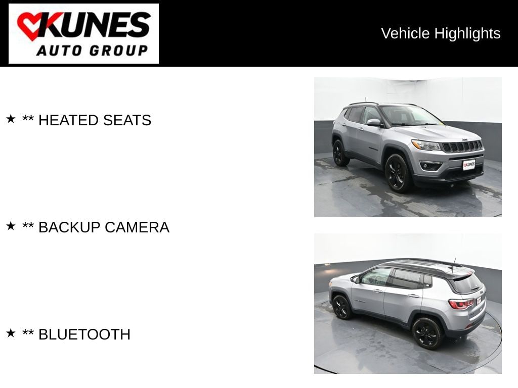 Used 2019 Jeep Compass Altitude with VIN 3C4NJDBB0KT592644 for sale in Delavan, WI