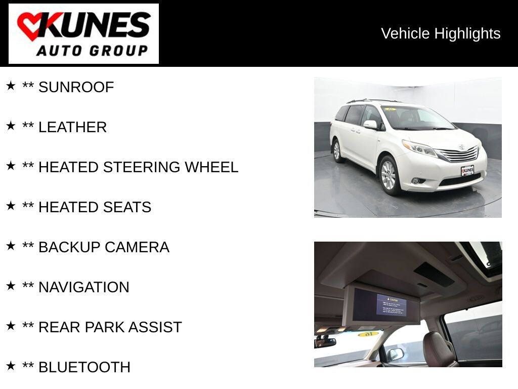 Used 2016 Toyota Sienna Limited Premium 7 Passenger Van