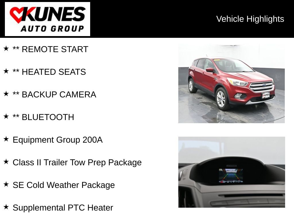Used 2017 Ford Escape SE with VIN 1FMCU9G92HUD73356 for sale in Delavan, WI
