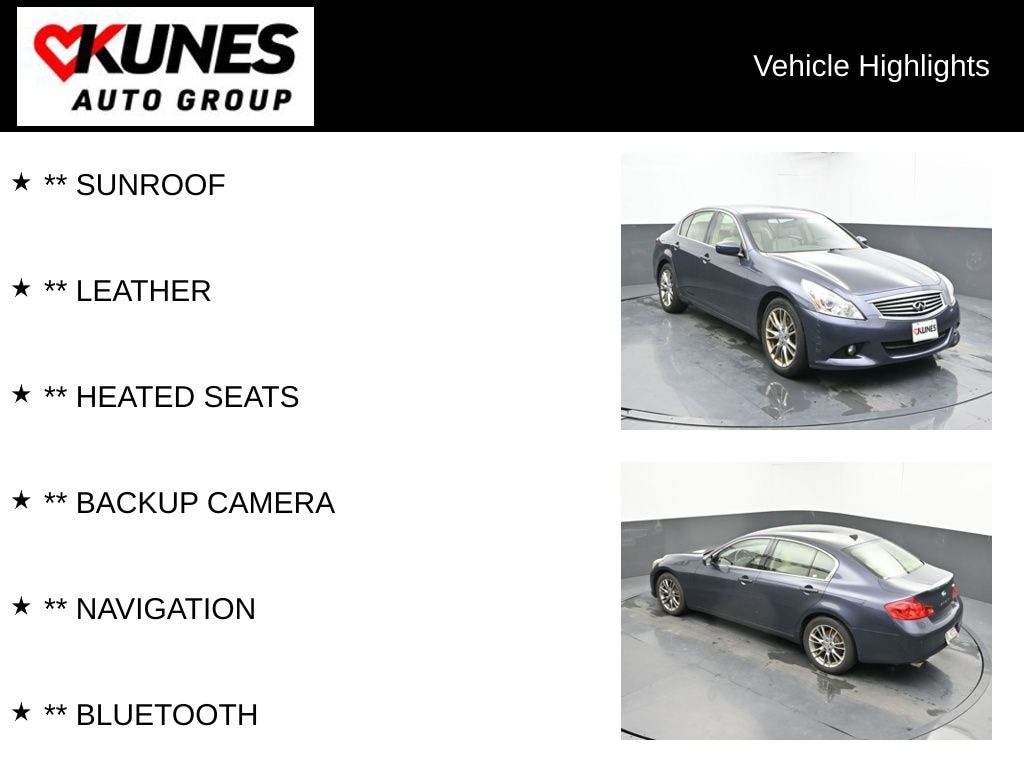Used 2012 INFINITI G37x X Sedan