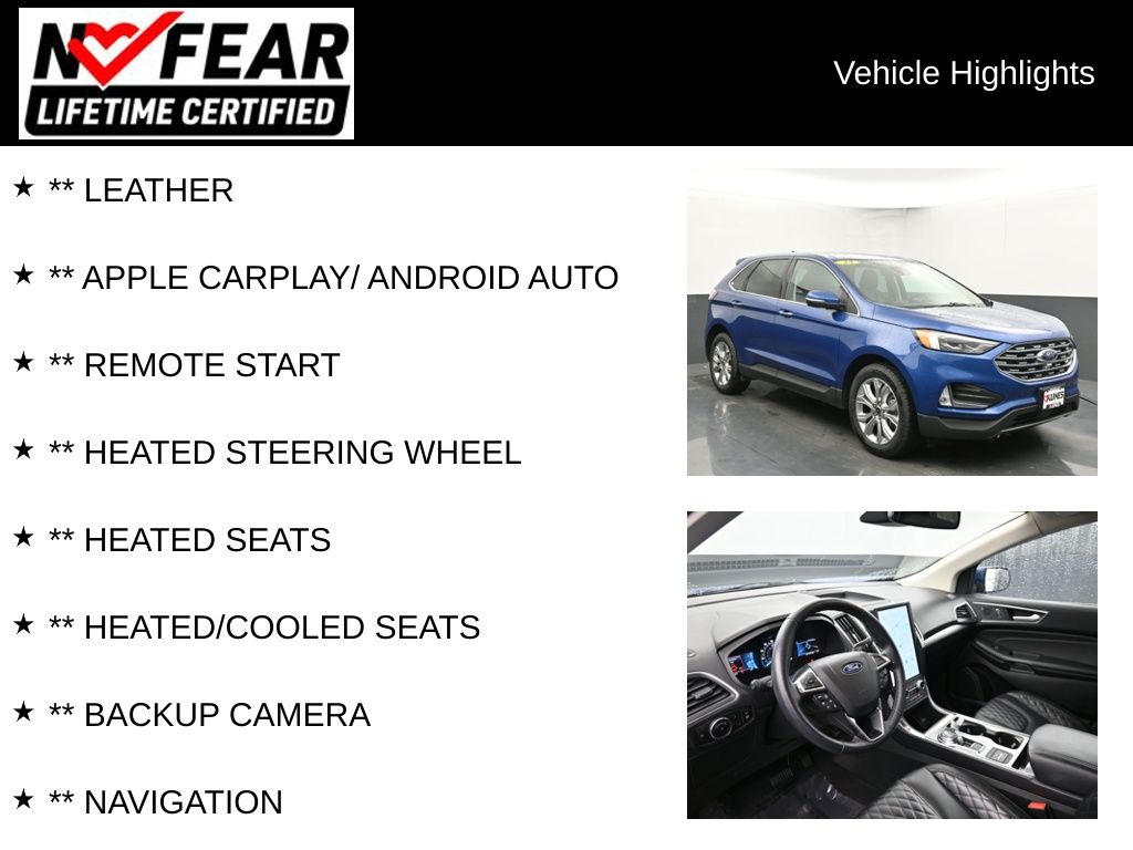 Certified 2023 Ford Edge Titanium with VIN 2FMPK4K9XPBA58973 for sale in Delavan, WI