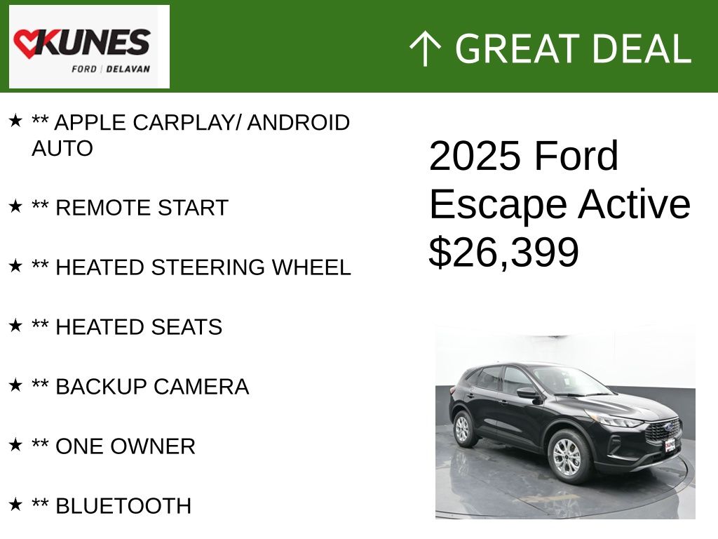 Certified 2025 Ford Escape Active with VIN 1FMCU9GN8SUA45864 for sale in Delavan, WI