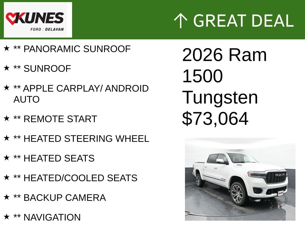 Certified 2026 Ram 1500 Tungsten Truck Crew Cab