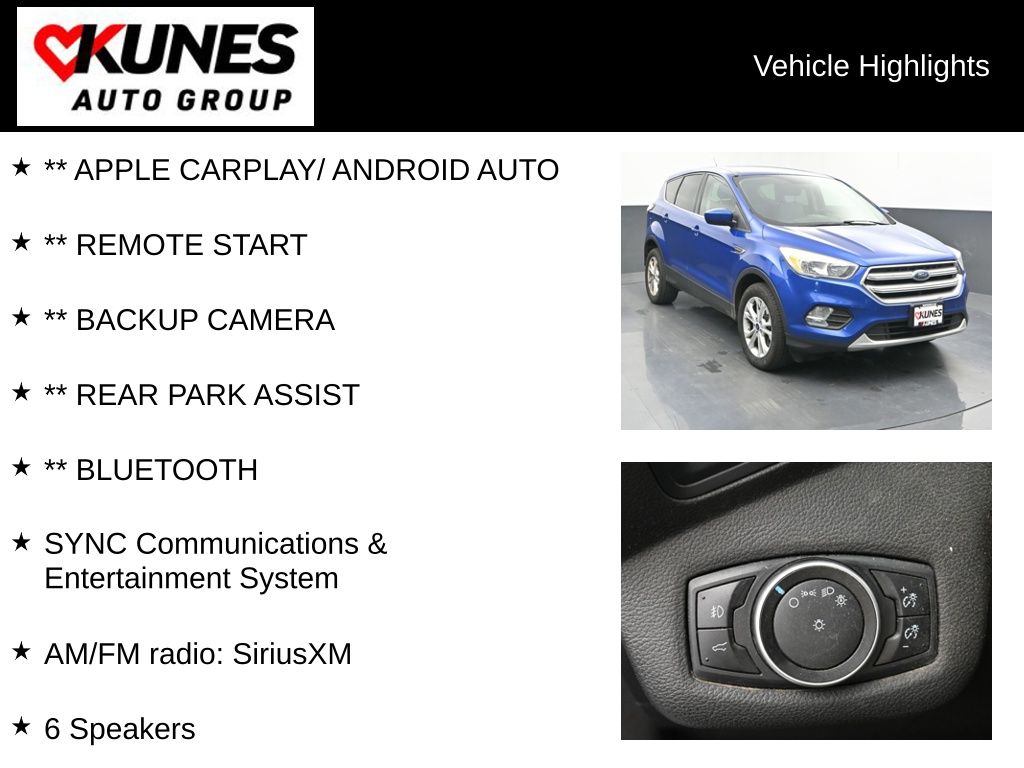 Used 2017 Ford Escape SE with VIN 1FMCU9G99HUB75776 for sale in Delavan, WI