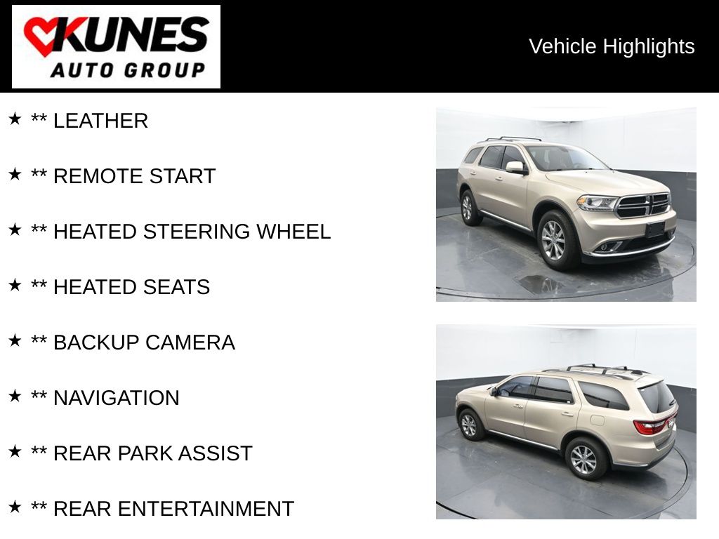 Used 2014 Dodge Durango Limited with VIN 1C4RDJDG7EC508383 for sale in Delavan, WI