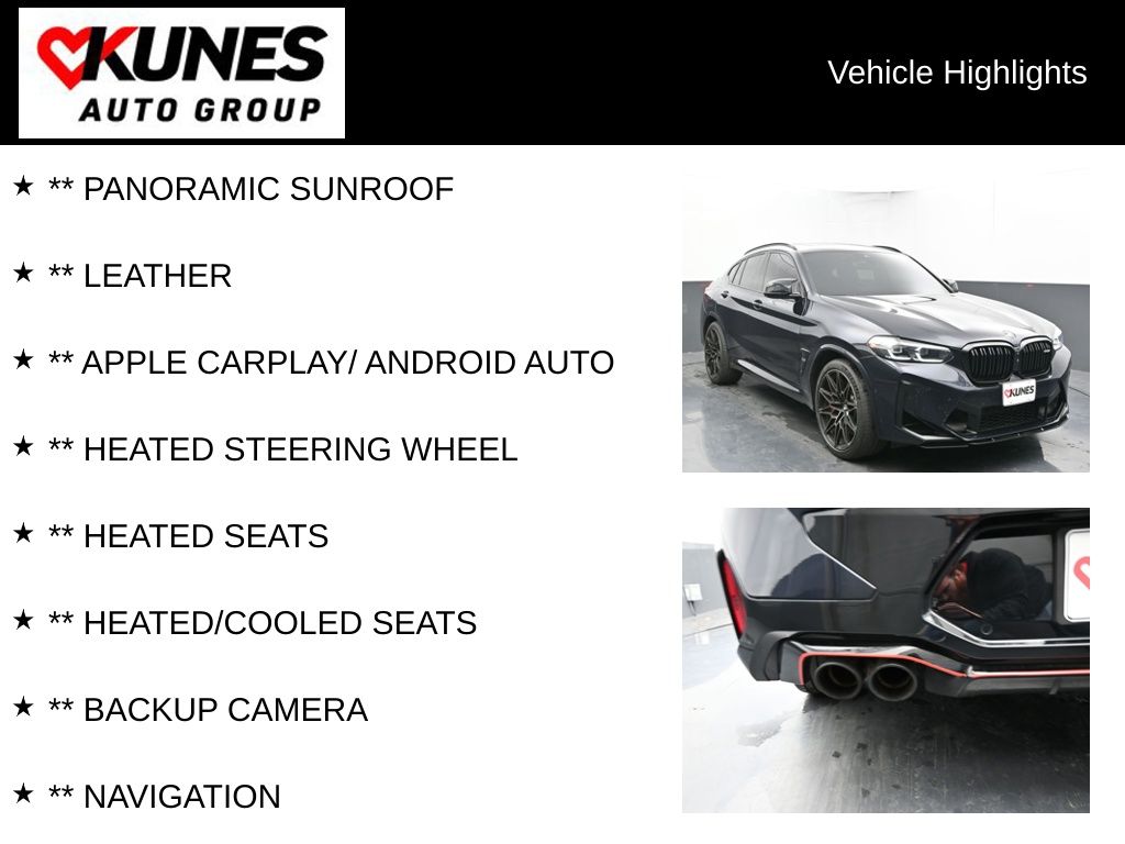 Certified 2022 BMW X4 M Base with VIN 5YM23EC06N9L31832 for sale in Delavan, WI