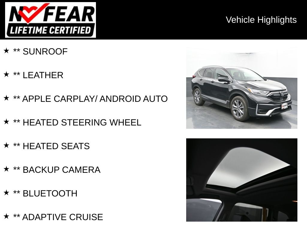 Certified 2021 Honda CR-V Touring with VIN 5J6RW2H97ML003075 for sale in Delavan, WI