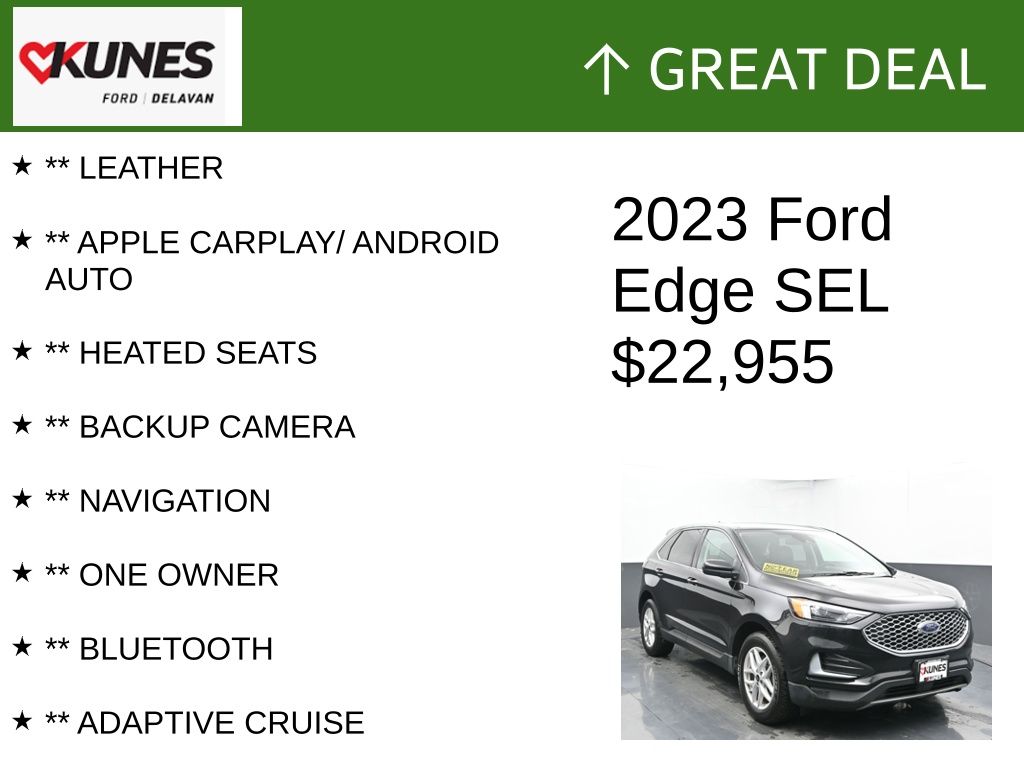 Certified 2023 Ford Edge SEL with VIN 2FMPK4J99PBA21298 for sale in Delavan, WI