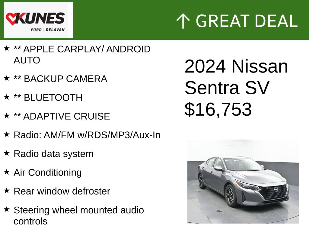 Certified 2024 Nissan Sentra SV Sedan