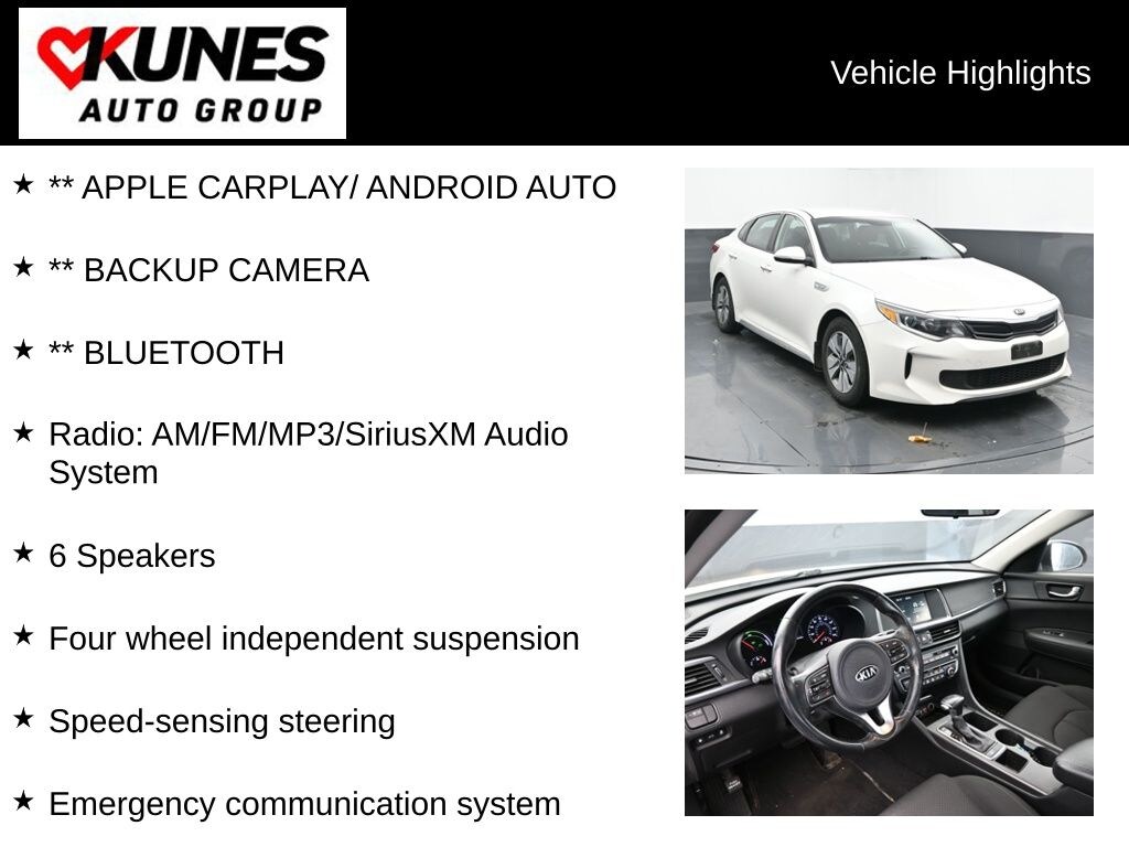 Used 2017 Kia Optima Hybrid Base Sedan