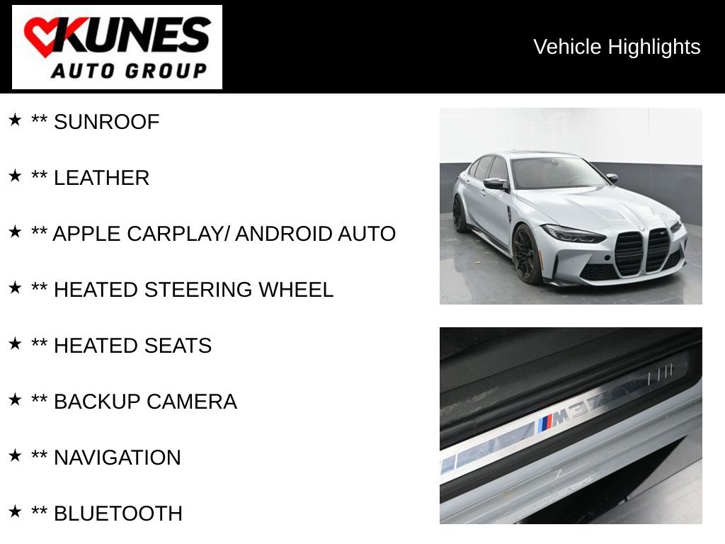 Certified 2022 BMW M3 Sedan Base with VIN WBS53AY08NFM17130 for sale in Delavan, WI