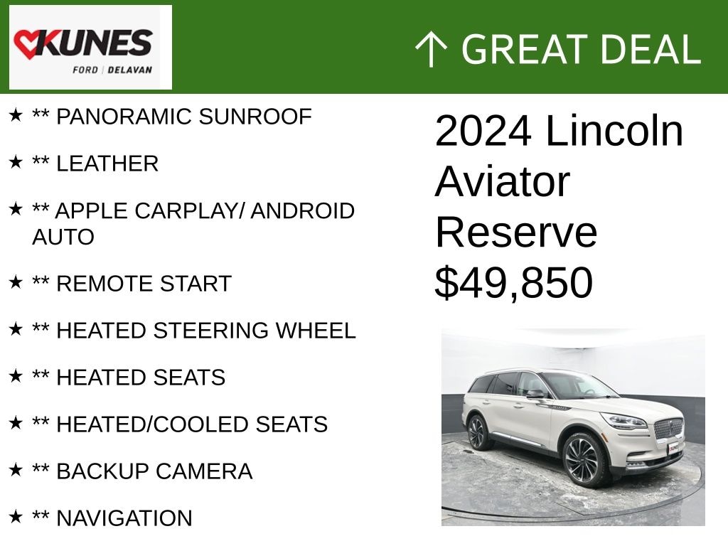 Certified 2024 Lincoln Aviator Reserve SUV