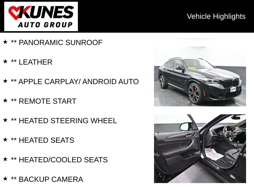 Certified 2022 BMW X4 M Base with VIN 5YM23EC00N9M56051 for sale in Delavan, WI