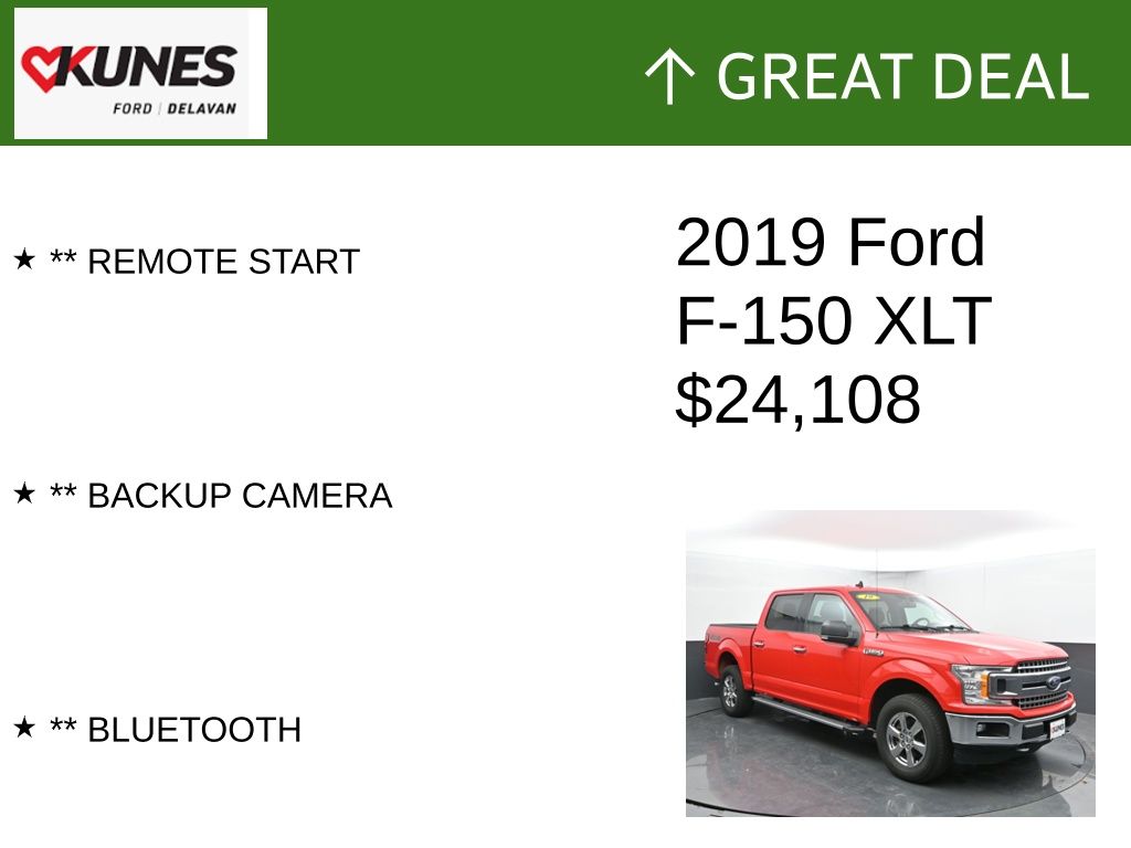 Certified 2019 Ford F-150 XLT with VIN 1FTEW1EP9KFB16281 for sale in Delavan, WI
