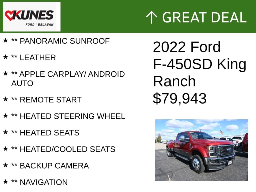 Certified 2022 Ford F-450 King Ranch DRW Truck Crew Cab