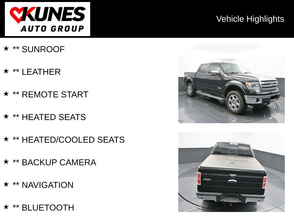 Used 2013 Ford F-150 Lariat with VIN 1FTFW1ET9DKD14824 for sale in Delavan, WI