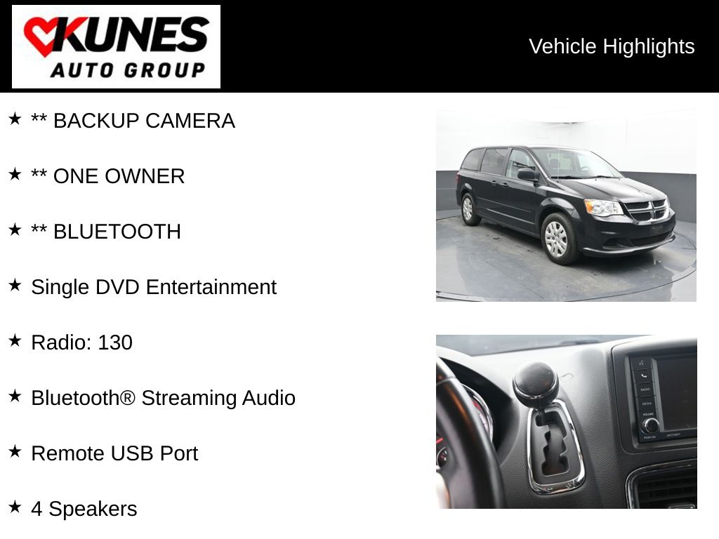 Used 2016 Dodge Grand Caravan SE with VIN 2C4RDGBGXGR203184 for sale in Delavan, WI