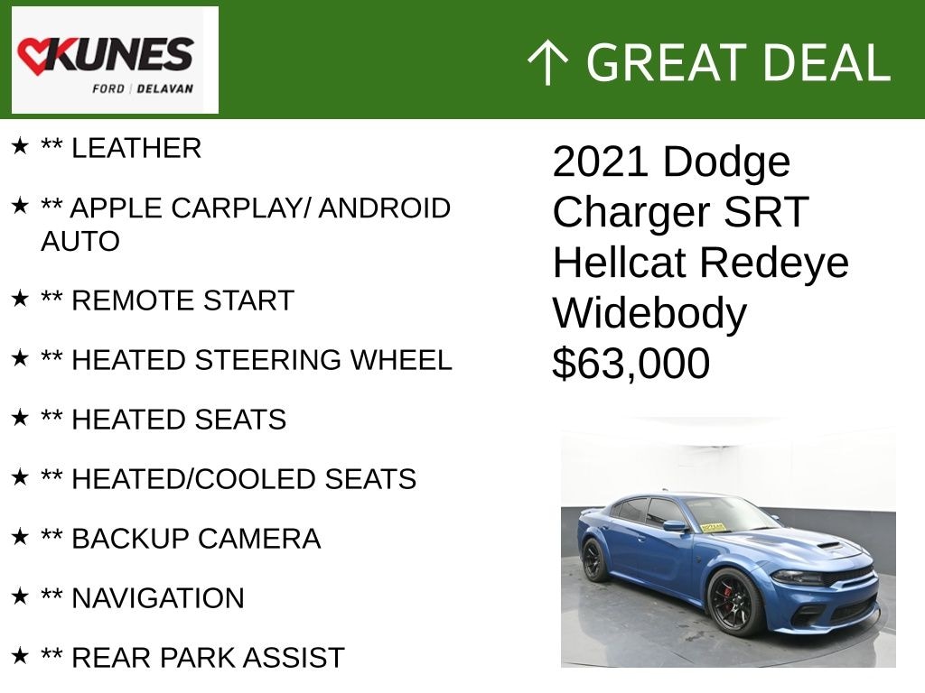 Used 2021 Dodge Charger SRT Hellcat Widebody Sedan