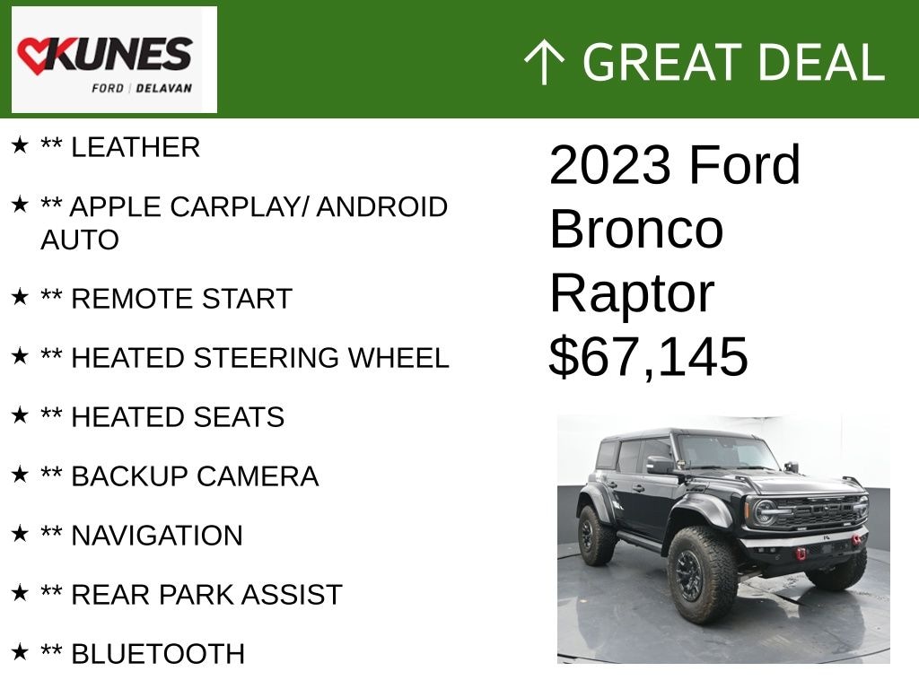 Used 2023 Ford Bronco Raptor SUV