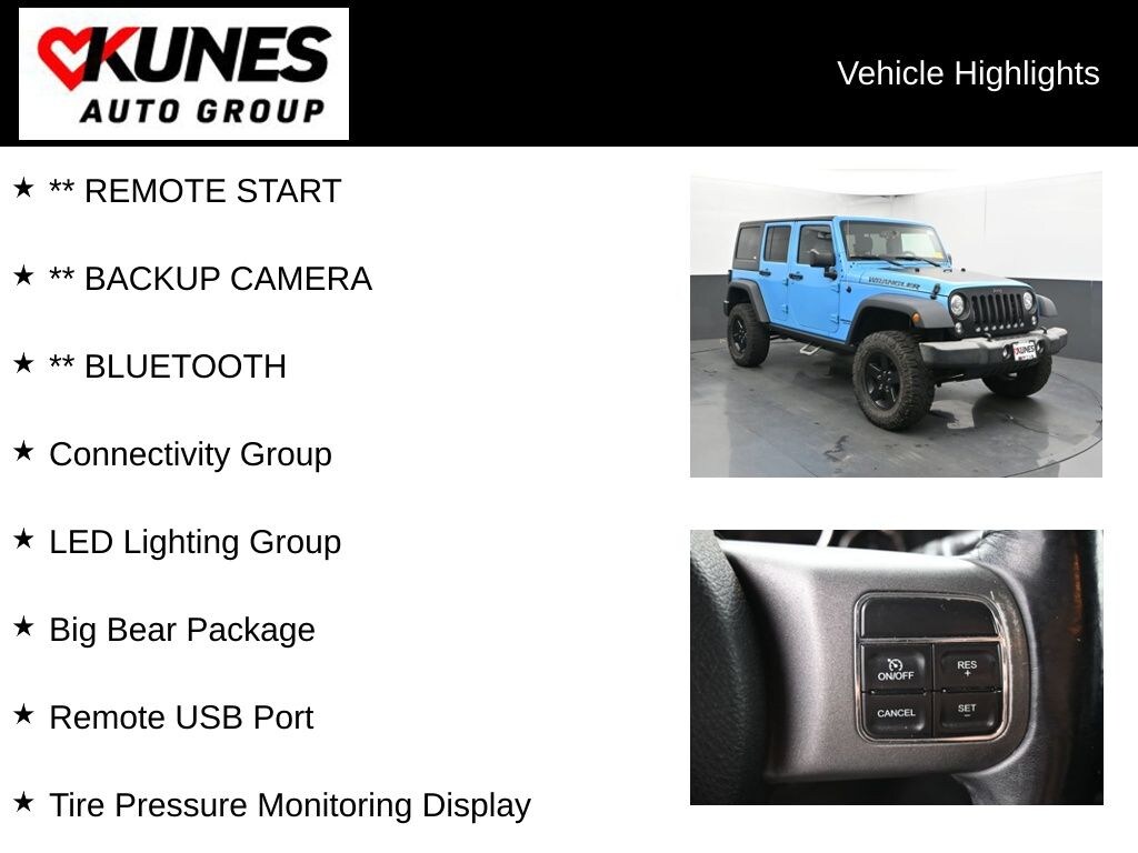 Used 2017 Jeep Wrangler JK Unlimited Sport 4x4 SUV