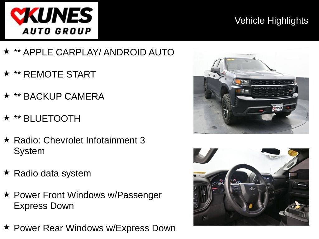 Used 2020 Chevrolet Silverado 1500 Silverado Custom Trail Boss Truck Crew Cab