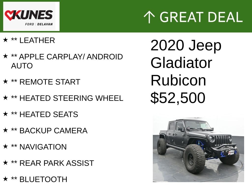 Certified 2020 Jeep Gladiator Rubicon Truck Crew Cab