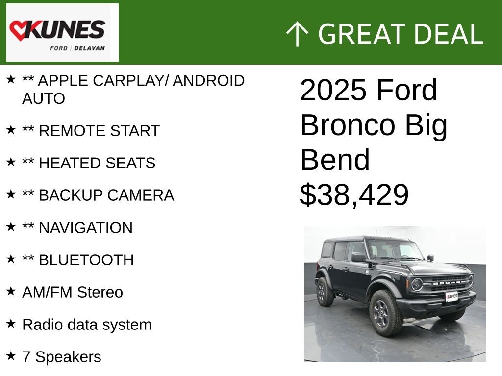 Certified 2025 Ford Bronco Big Bend SUV