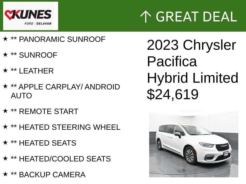 Certified 2023 Chrysler Pacifica Plug-In Hybrid Limited Van Passenger Van