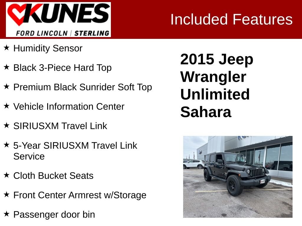 Used 2015 Jeep Wrangler Unlimited Sahara 4x4 SUV