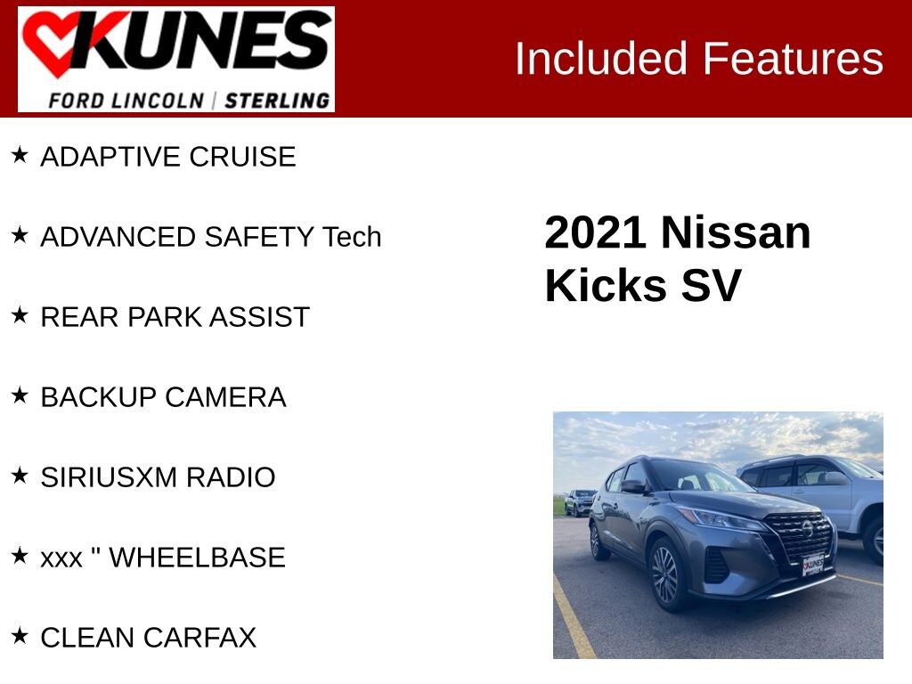 Certified 2021 Nissan Kicks SV SUV
